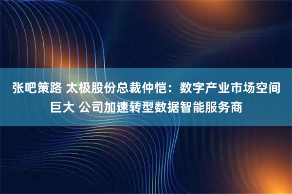 张吧策路 太极股份总裁仲恺：数字产业市场空间巨大 公司加速转型数据智能服务商
