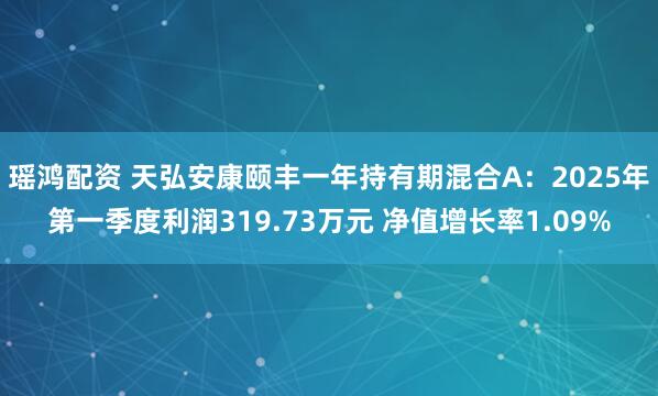 瑶鸿配资 天弘安康颐丰一年持有期混合A：2025年第一季度利润319.73万元 净值增长率1.09%